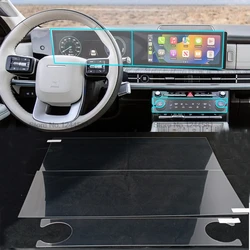 Tempered glass screen protector For Hyundai Santa Fe 2024 2025 12.3 inch infotainment digital cluster instrument air conditioner