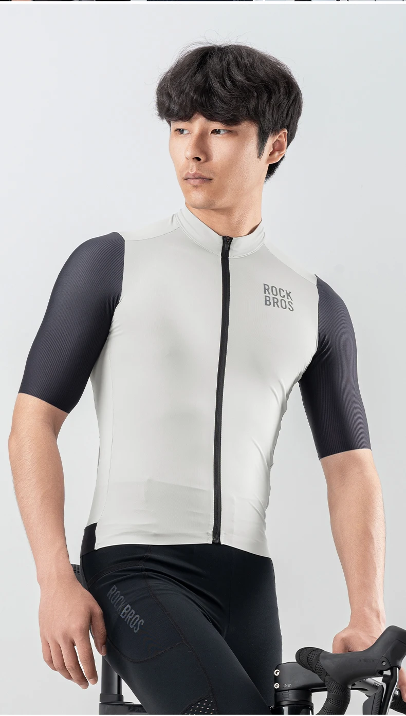Rockbros Herren Radsport hemd Sommer MTB Rennrad Trikot 2024 Mode Farbe blockiert Mann Reiten Maillot 3D Cut Fahrrad Trikot – Detail 13