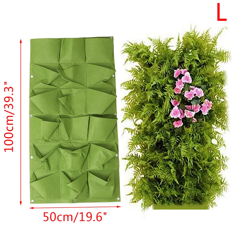 Wall Hanging Planting Bags 9/18 Pockets Green Grow Bag Planter Vertical Garden Vegetable Living Home Supplies