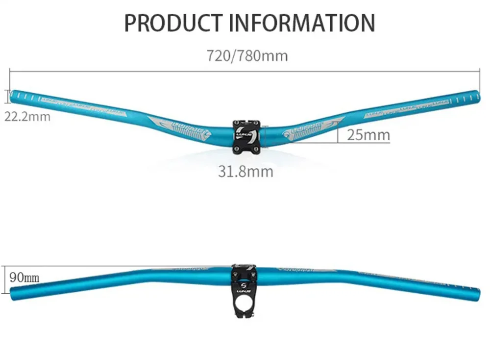 MTB-Lenker, Aluminiumlegierung, Fahrradlenker für Rennrad, Mountainbike-Lenker, 31,8 mm x 650/720/780 mm Lenkrad für Fahrrad – Detail 5
