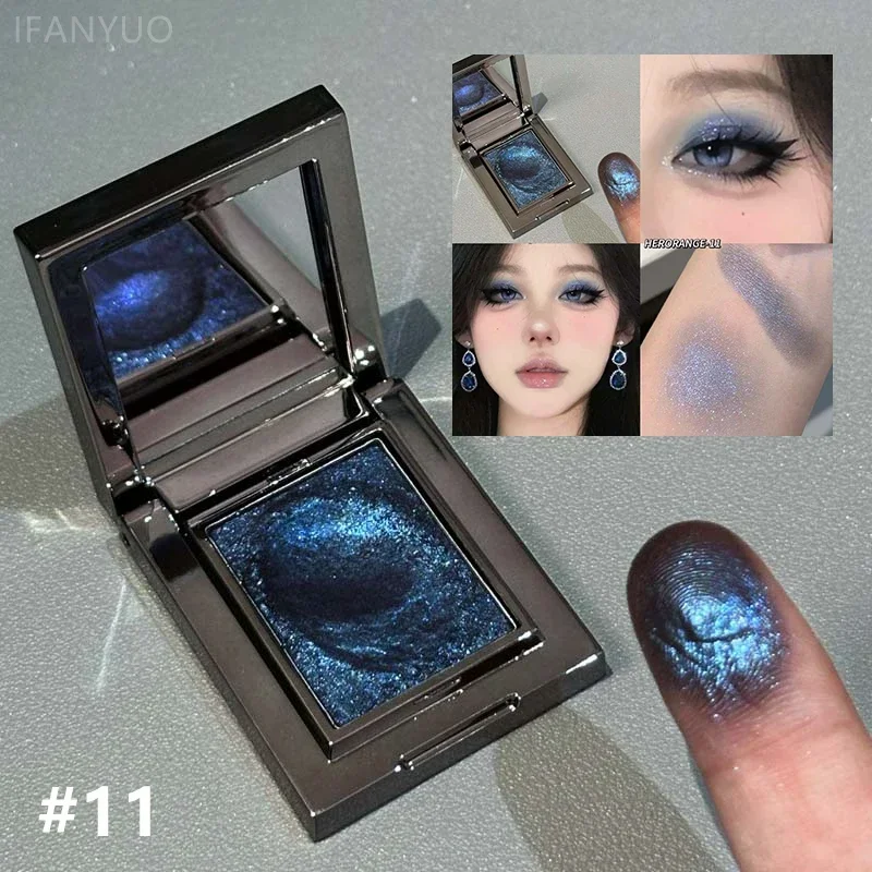Metallischer Glitzer-Lidschatten-Creme Chamäleon Funkelnder Highlighter Aufhellendes Make-up Rauchblau Perlglanz-Lidschatten-Palette – Detail 19