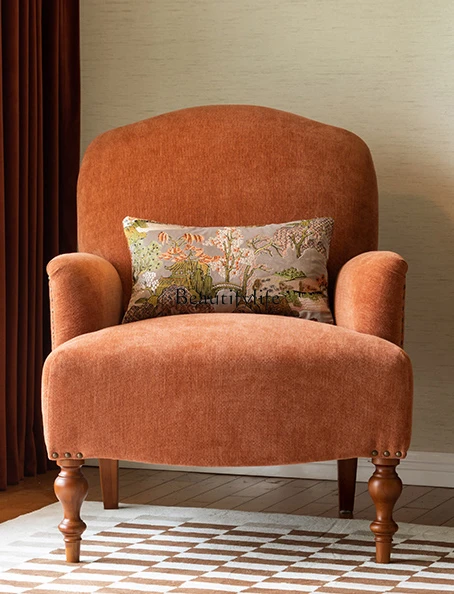 

American Retro Single Sofa Living Room Single Small Apartment Leisure Chair