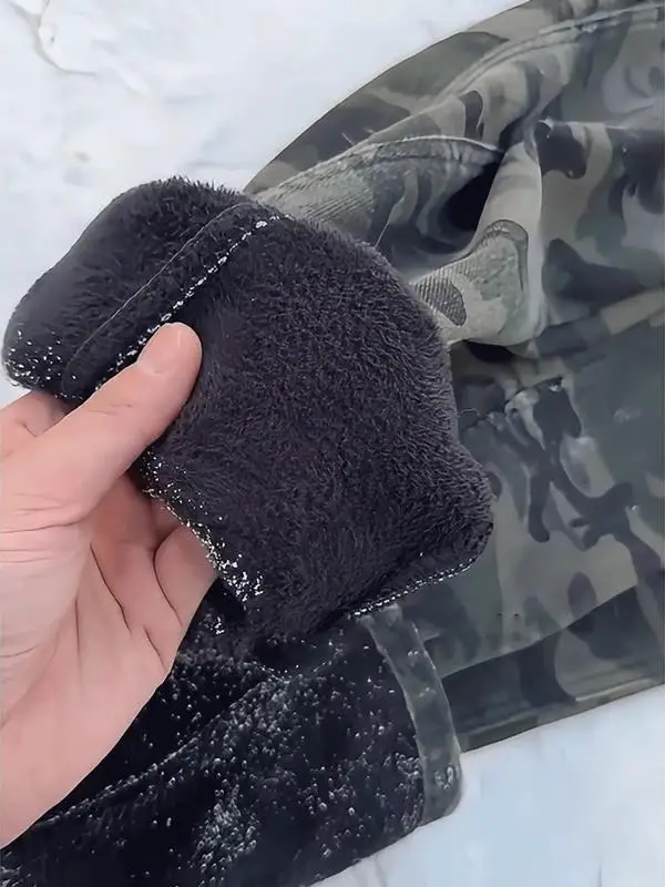 

Northeastern Men's Fce Lined Camouflage Work Pants Winter Warm Straight Leg Casual Trousers American High Street Sle