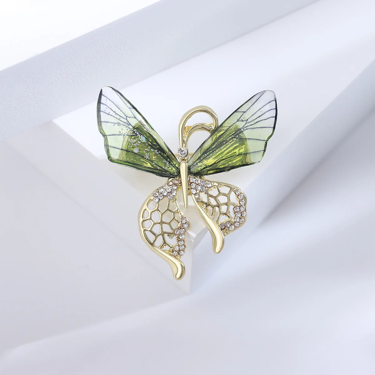 

Ladies Crystal Rhinestone Butterfly Brooch Fashion Insect Wing Lapel Pin Wedding Office Party Jewelry Gift