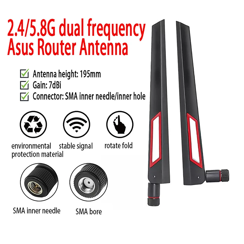 2.4g 5.8g Dual Band Wifi Antena Wireless Router 2.4GHz 5GHz 5.8Ghz Antenna IOT 10dBi SMA Male Connector