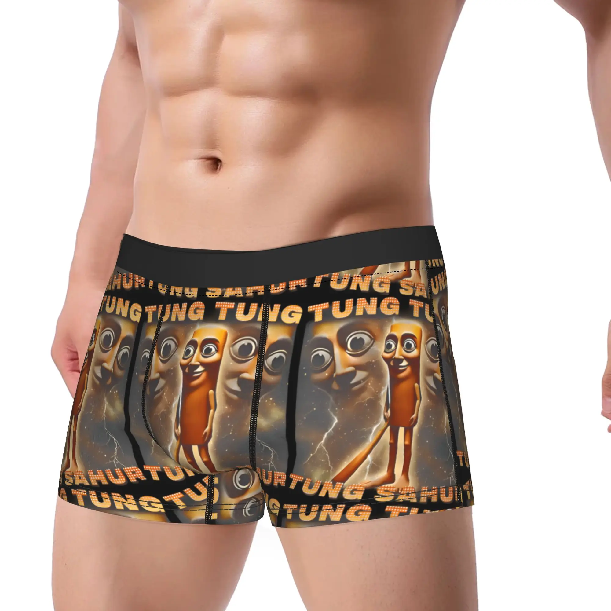 

Мужское нижнее белье Tung Tung Sahur, забавные итальянские трусы-боксеры Brainrot Meme, шорты, мягкие трусы Homme, M-XXL