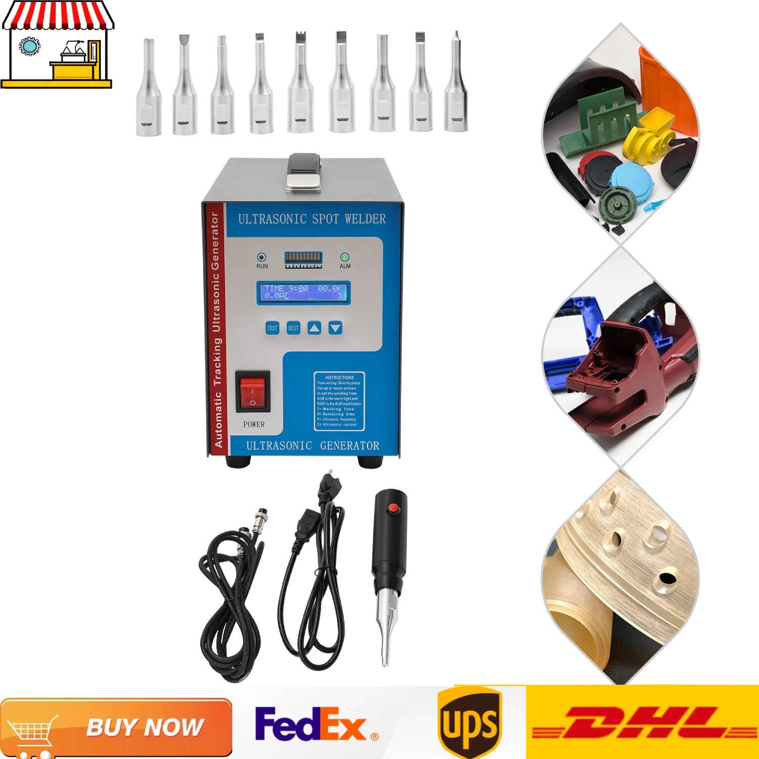 

Ultrasonic Portable Spot Welder for Plastic| 10-in-1 KH-2870YD 700W Plastic Welding Machine w/ 10 Welding Heads