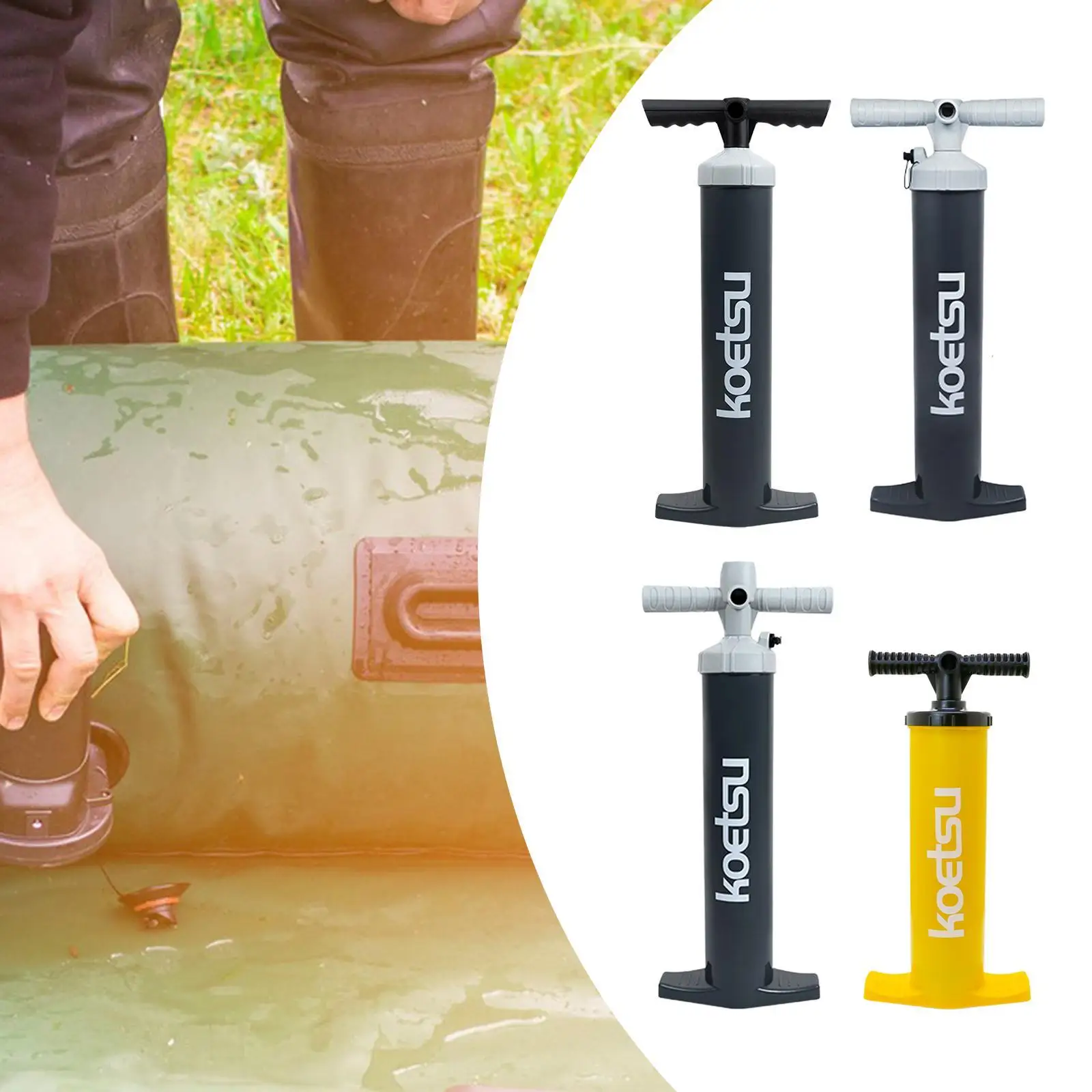 Kayak Air Pump Hand Pump Handheld Portable for Inflatable Kayak Convenient Air Inflator Multifunctional Accessory Manual Pump