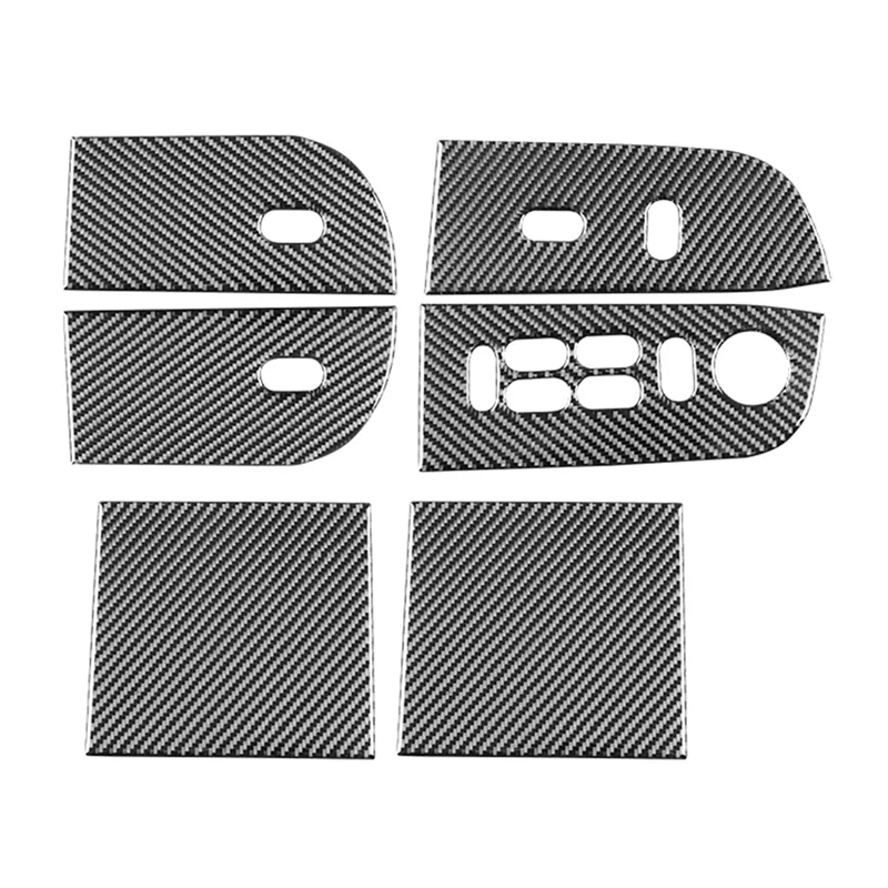 

H5-For Ford F150 2004-2008 LHD Carbon Fiber Car Window Lift Switch Panel Cover Sticker Trim Accessories