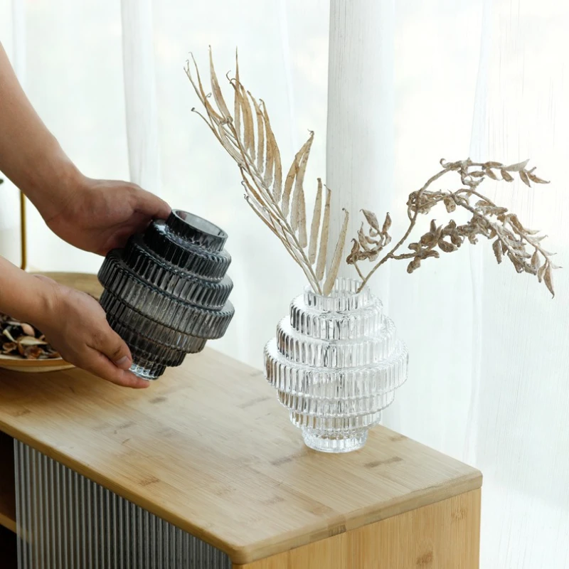 Tower Glass Vase, Vertical Transparent Vase, Hydroponic Water Tank, Home Decoration Accessories, Desktop Vase