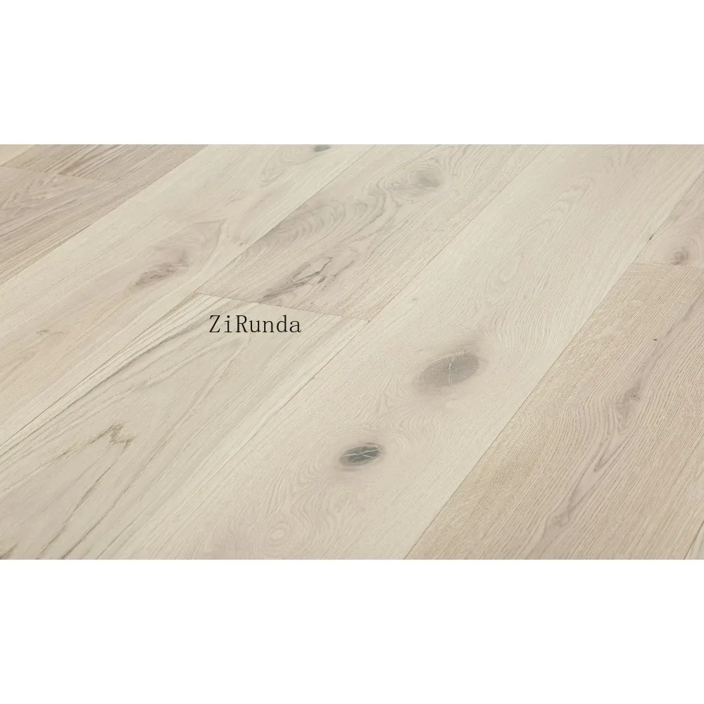 カスタマイズ版 モダン多層18mm高級オークフローティングエンジニアードウッドフローリング、ブラッシュドベニヤフローリング