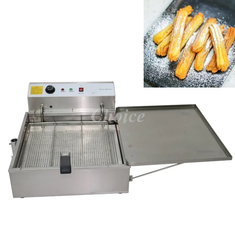 25L Large Commercial Spanish Churro Fryer Large Electric Fryer Spanish Churros Snack Machine Twist Latin Fruit Maker