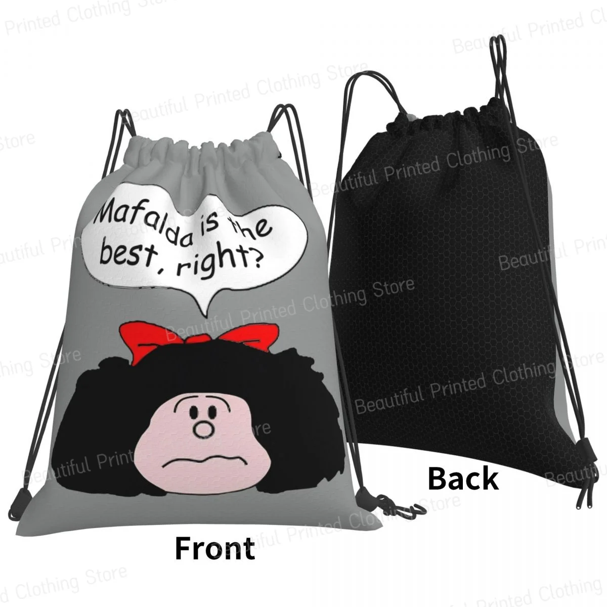 Mafalda Is The Best Right Drawstring Bags Gym Sackpack Portable Water Resistant