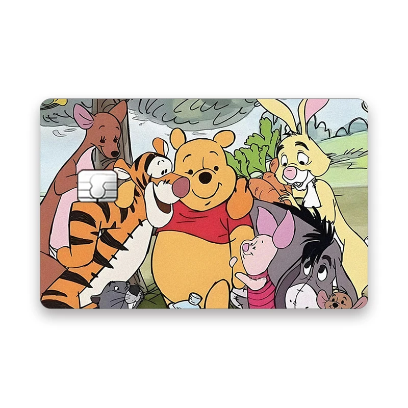 Pooh Bear Card Stickers Winnie Piglet Tigger Cartoon ID Campus Patch Interest Characters Eeyore Learn Supplies Birthday Gift