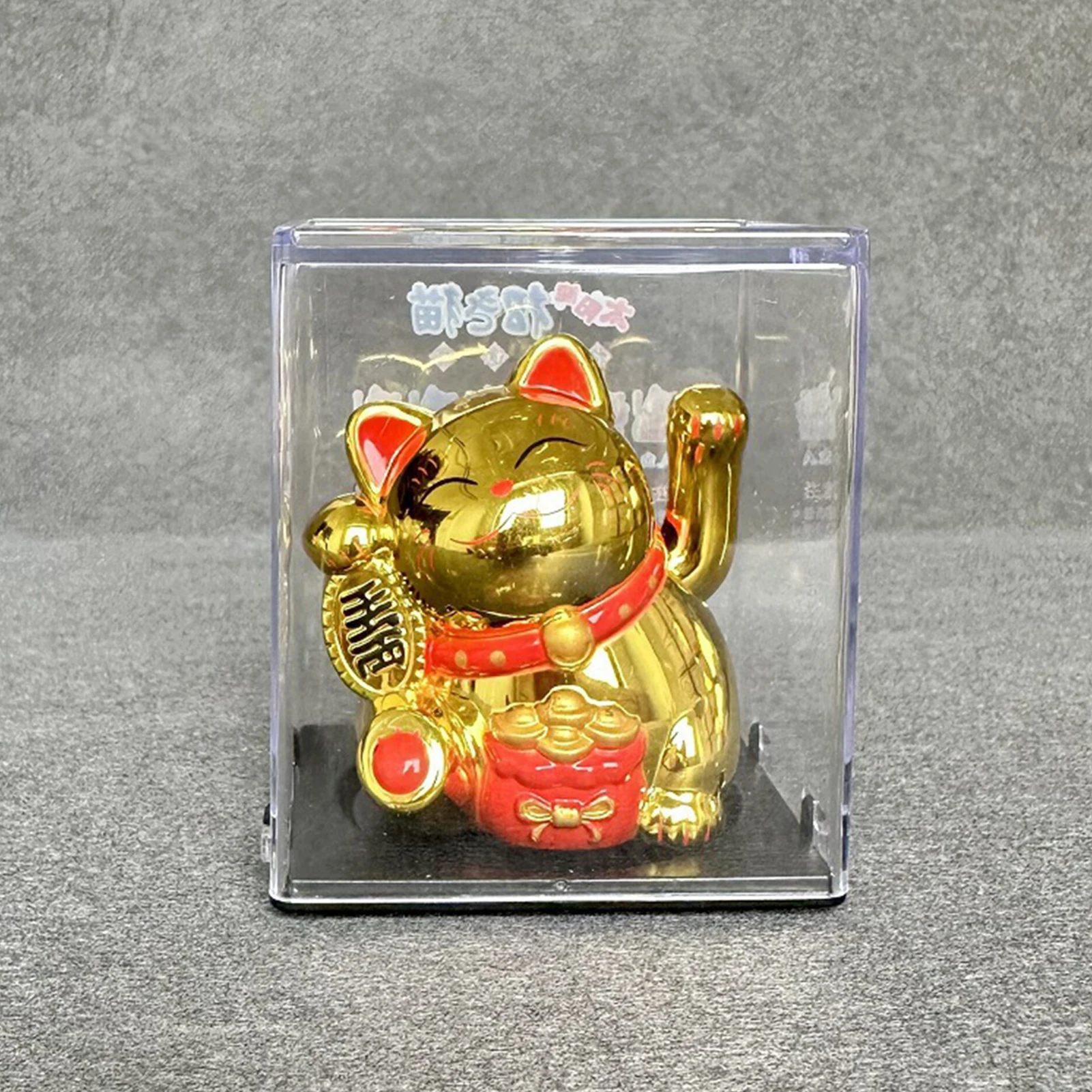 Solar Energy Lucky Cat Ornaments Fortune Wealth Welcoming Cat Ornament for Shelf Decor Table Decor