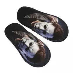 Custom Print Michael Myers Knives House Slippers Cozy Warm Halloween Film Art Memory Foam Fluffy Slipper Indoor Outdoor Shoes