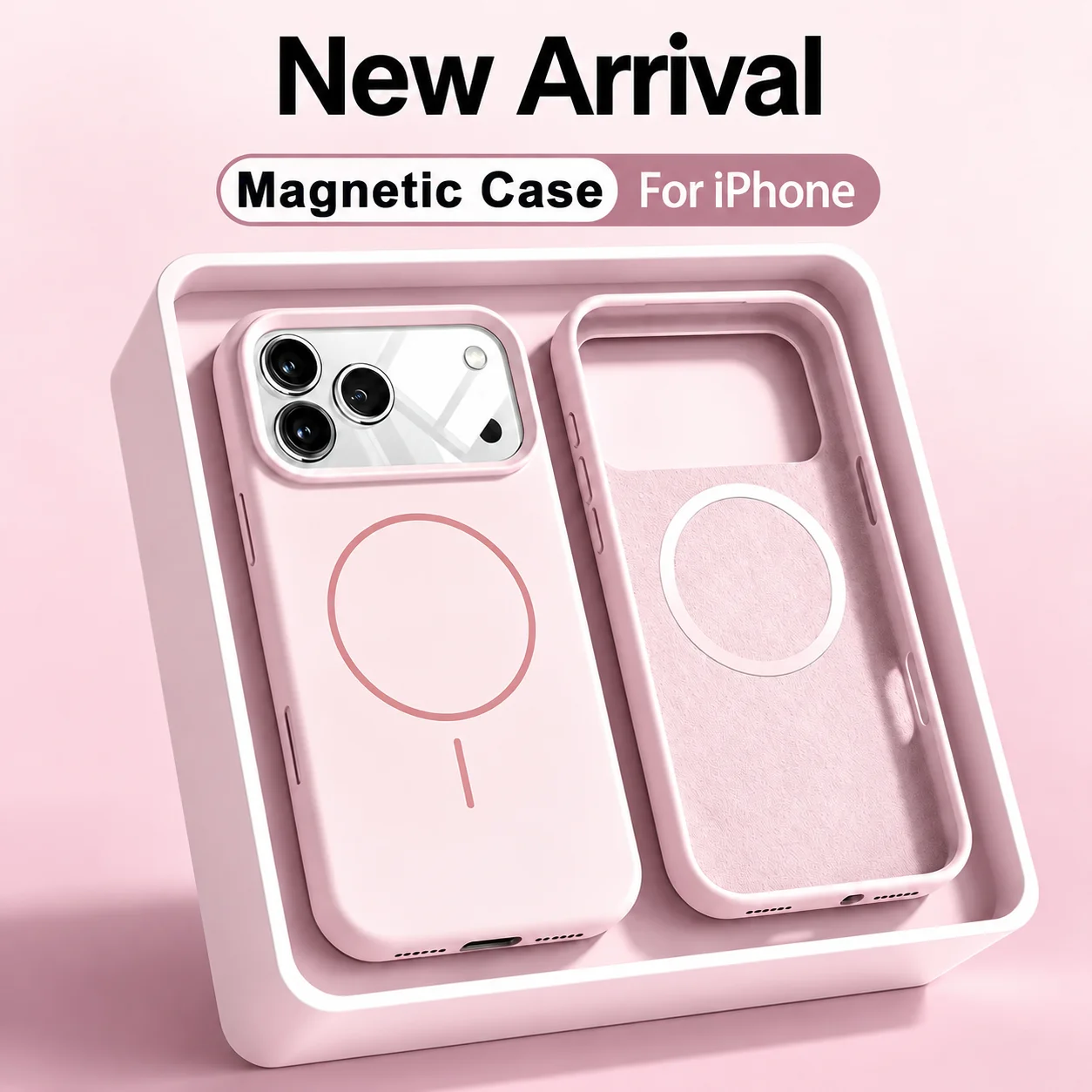 Luxuriöse Flüssigsilikon-Magnetische Handyhülle für iPhone 18 17 16 15 14 12 13 Pro Max für Magsafe Kabelloses Laden Weiche Rückseite – Detail 9