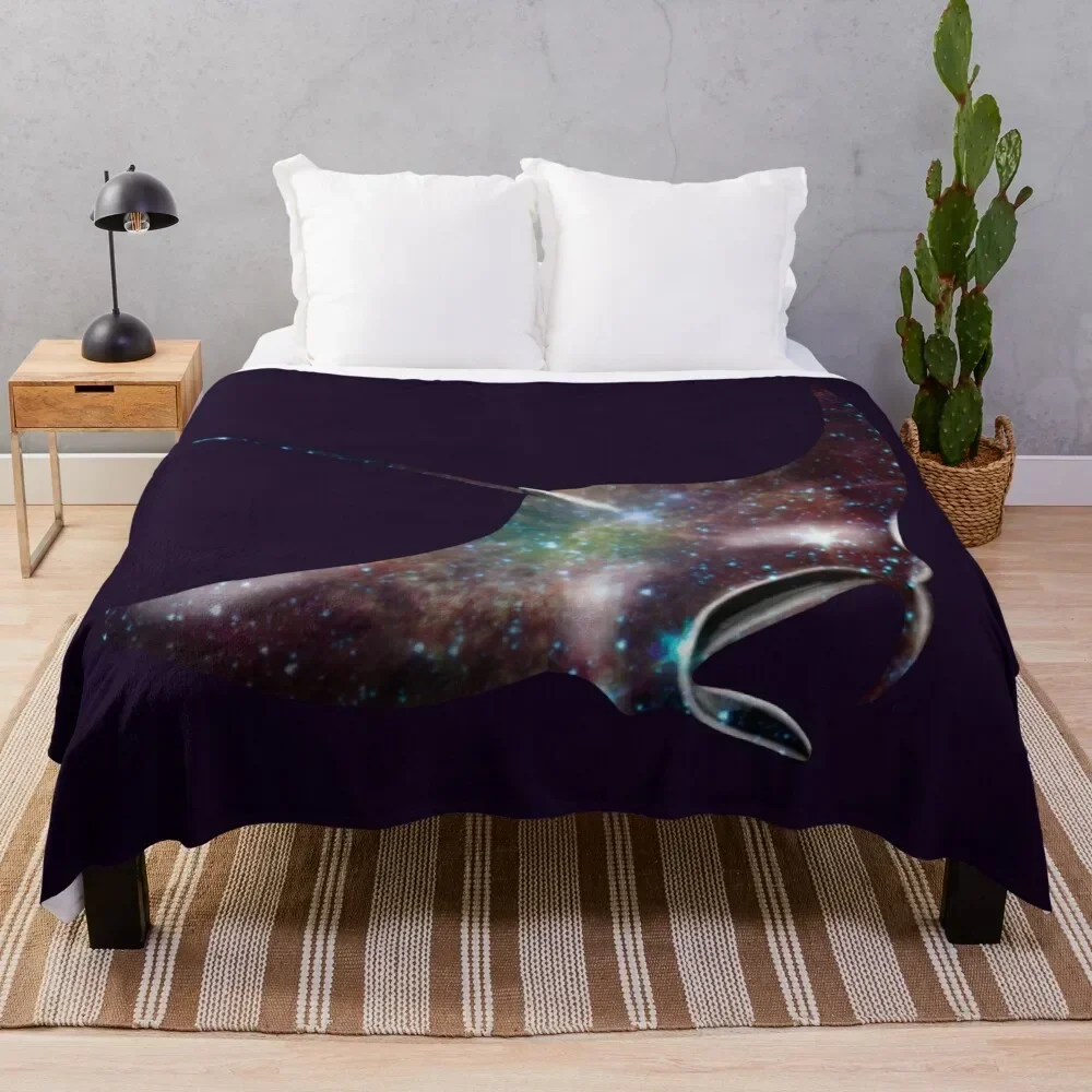 

Galaxy Manta Ray Throw Blanket Thin Flannel Fabric christmas gifts Soft Big Blankets