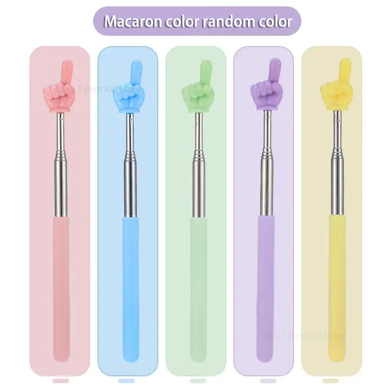 Randomly One Macaron Colored Telescopic Finger Reading Sticks Reading Teaching Aids Teaching Whips Teaching Sticks For teachers