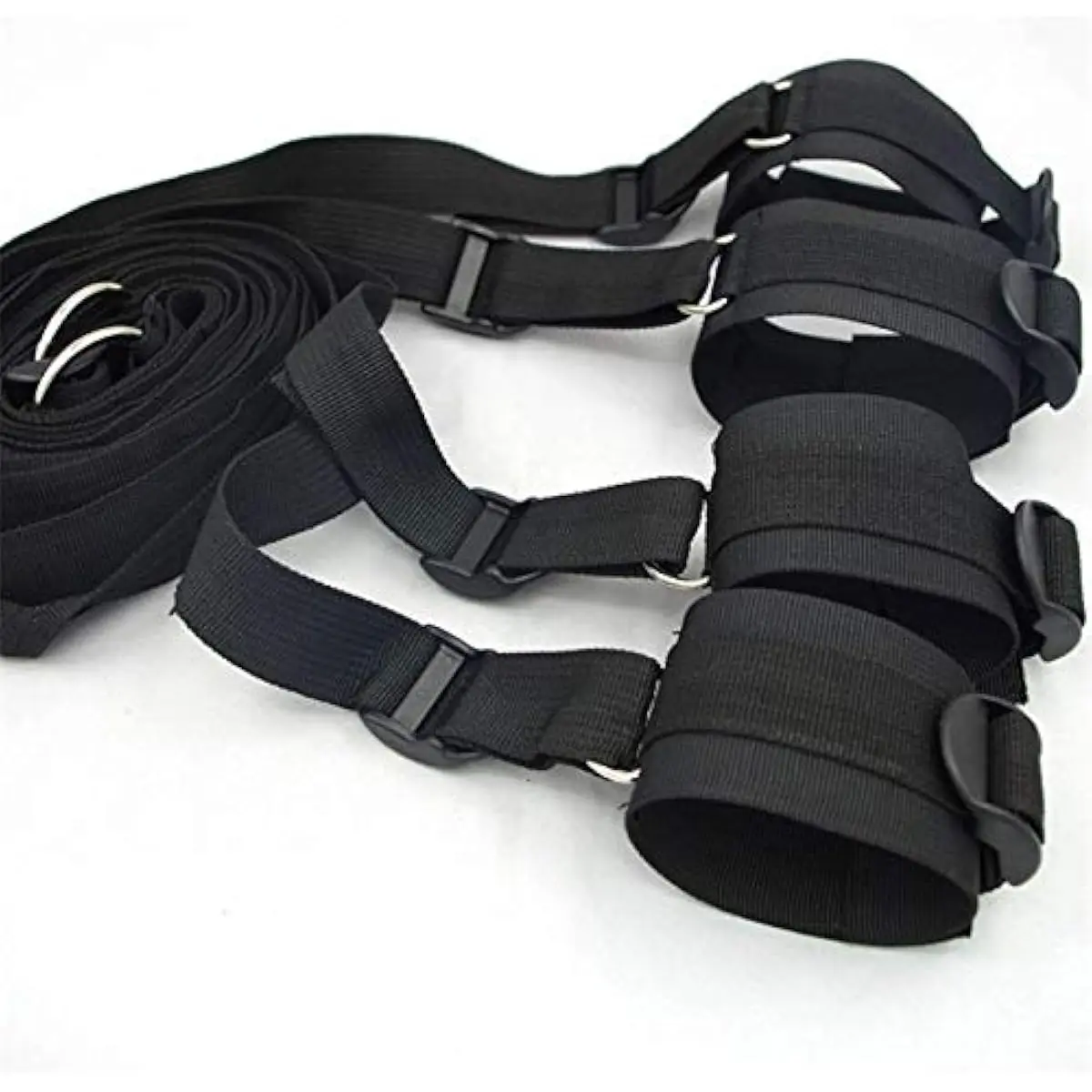 

Nylon Bed Bondage Kit Bed Restraints Straps with Adjustable Hand and Ankle Cuffs Restraint BDSM Kinky Dominance for Couples