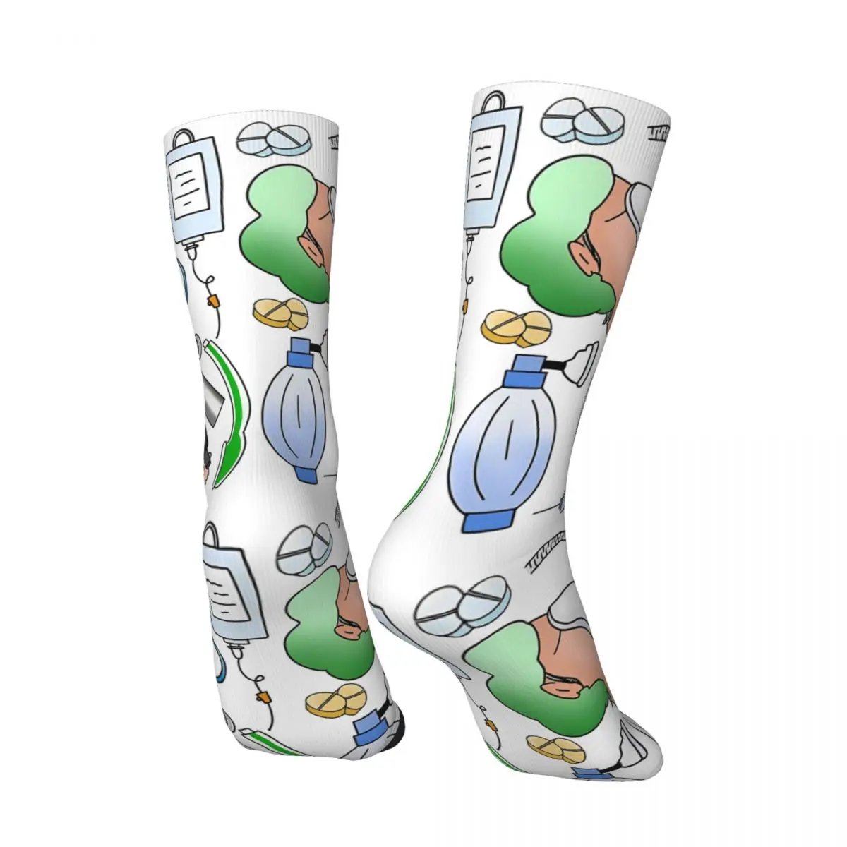 Anesthesia Medical Theme Cartoon Pattern Socks Spring Stockings Unisex Men Quality Socks Graphic Skateboard Anti Skid Socks