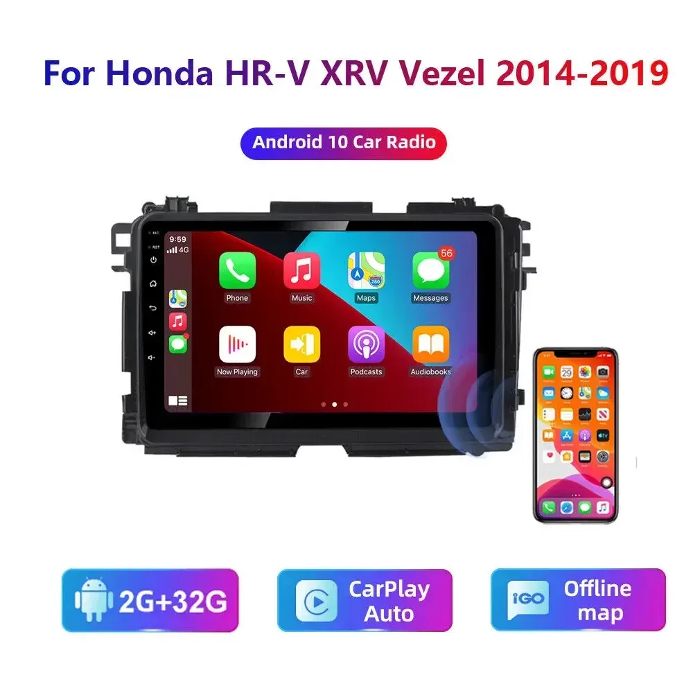 

Car GPS Navigation Radio Carplay Stereo Wifi forHonda Vezel XRV/HRV 2014-2019 9inch Android 13