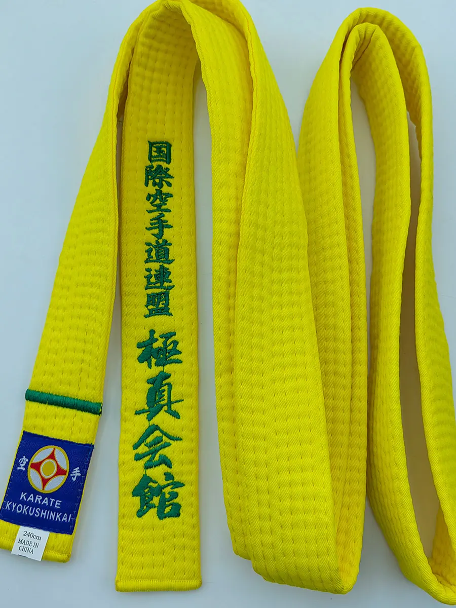 International Karate Federation Kyokushi Belts IKF Sports Yellow Belt 4cm Wide Customized Processing Embroidered Text China Made