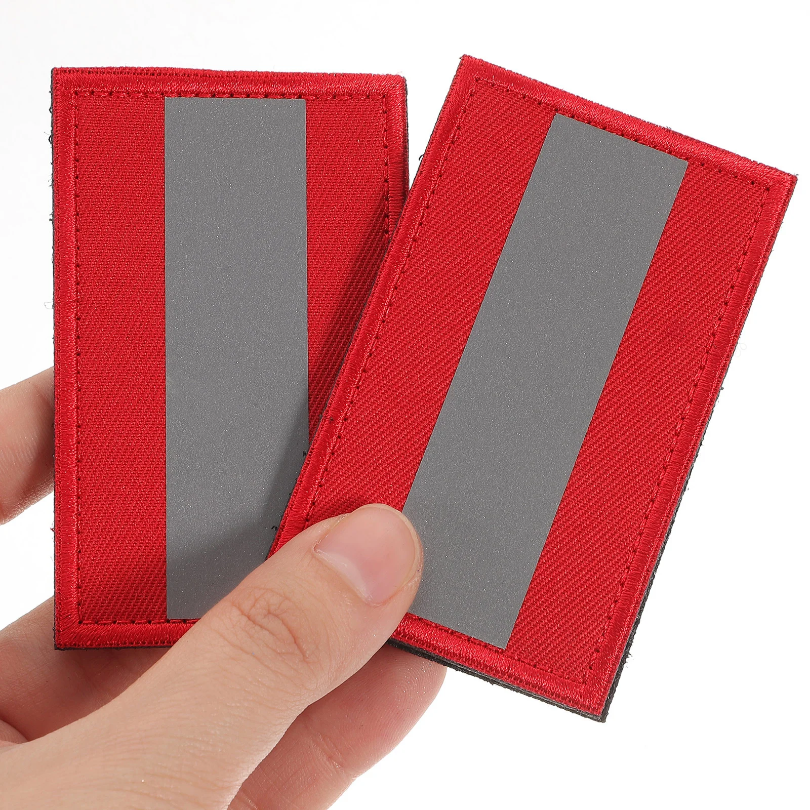 

6pcs Reflective Patch Night Sports Safety Appliques Hook Loop Fastener For Running Hiking Camping Outdoor Gear Red