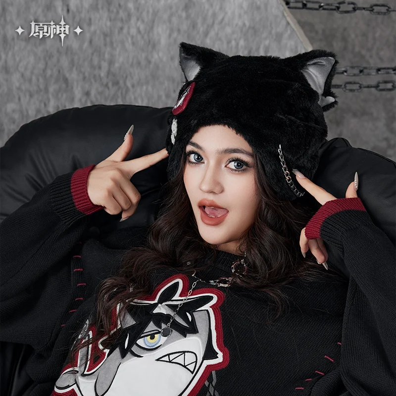 Wriothesley Cappello Originale Merch Genshin Impact Wriothesley Tema Impressione Serie Fuzzy Peluche Cappello Puntelli Cosplay Berretto Caldo