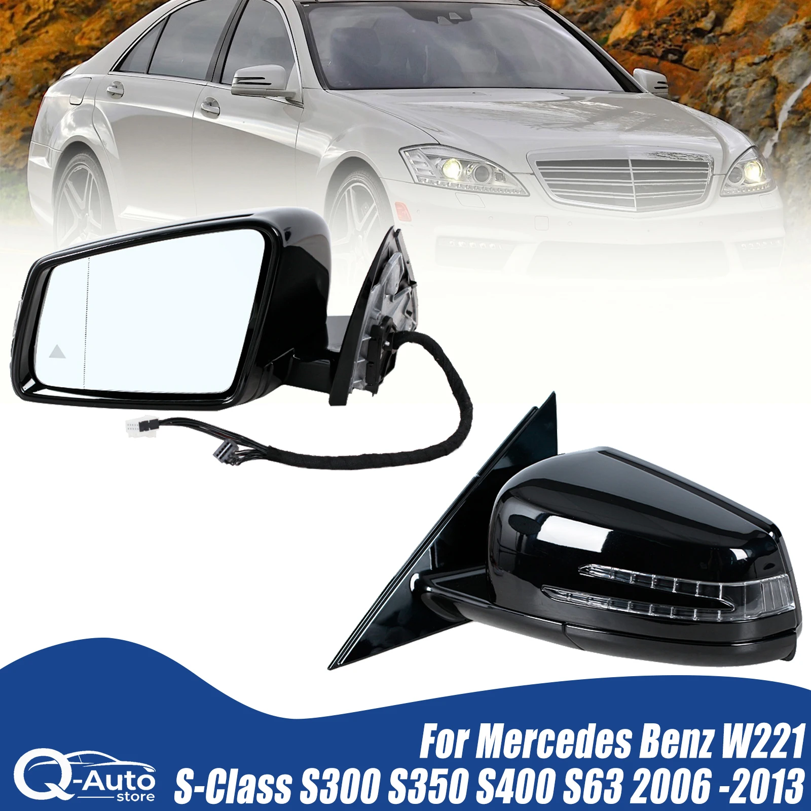 

Зеркало заднего вида для Mercedes Benz W221 S-Class S300 S350 S400 S63 2006-2013 с электроприводом складывания и функцией контроля слепых зон