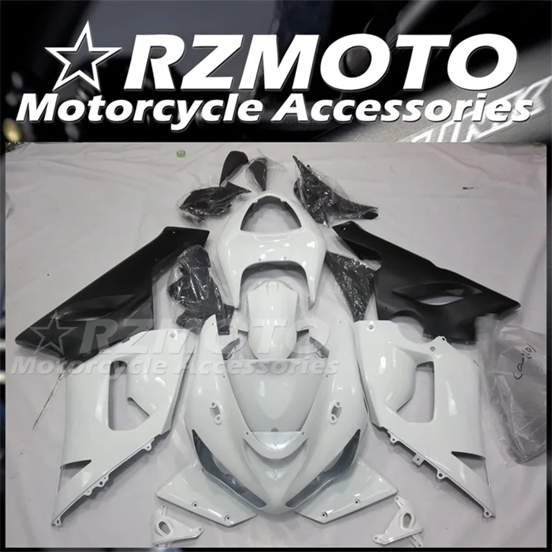 4Gifts Injection Mold New ABS Motorcycle Fairings Kit Fit For KAWASAKI ZX6R 636 2005 2006 05 06 Bodywork Set Custom Black White