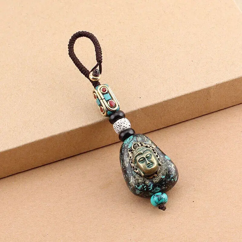

Buddhist Mantra Sign Charm Tibetan Buddha Pendant Keychain Keyring