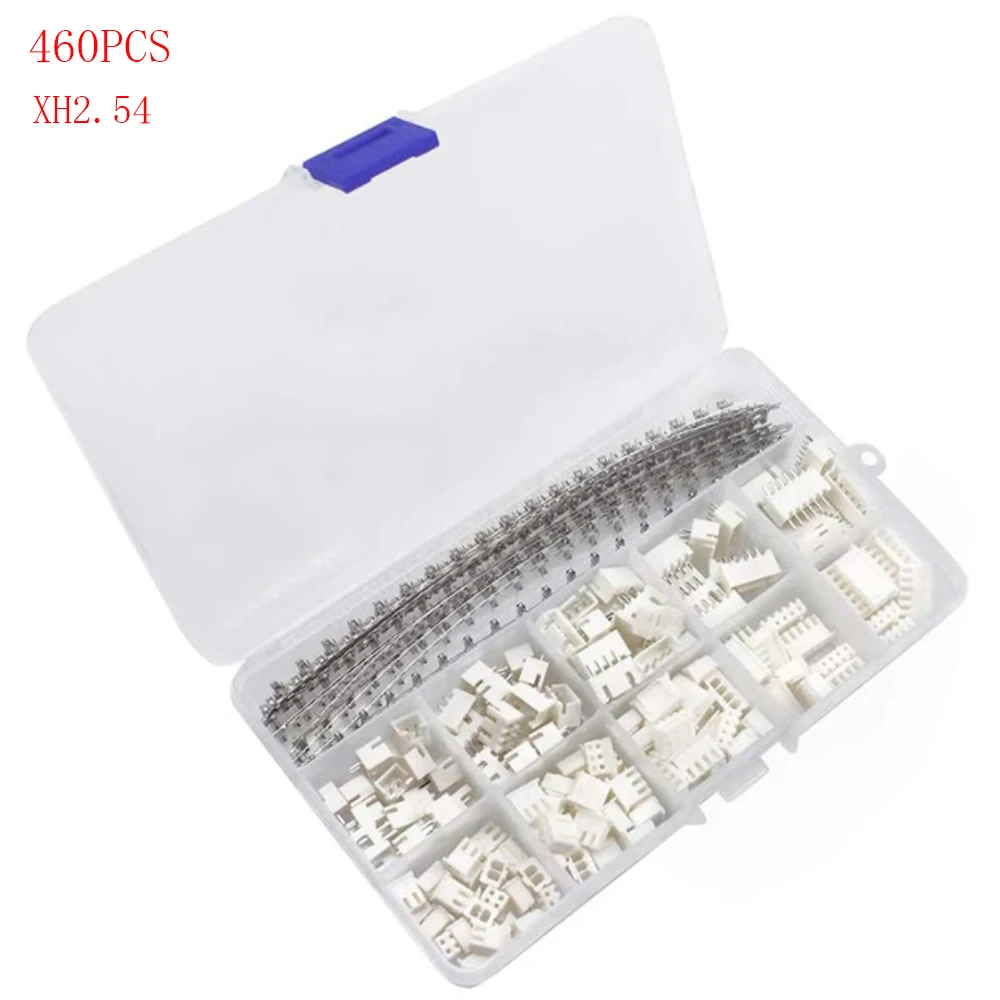 460Pcs JST PH2.0 XH2.54 Male Female Connector Kit 2/3/4/5/6 Pin Plug with Terminal Wire Cables Socket Header Wire Connectors Kit