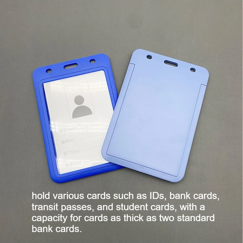 Solid Color Plastic Pass ID Work Card Holder for Staff Large Slide Back Case Badge Working Permit Case Exhibition ID Tag Sleeve