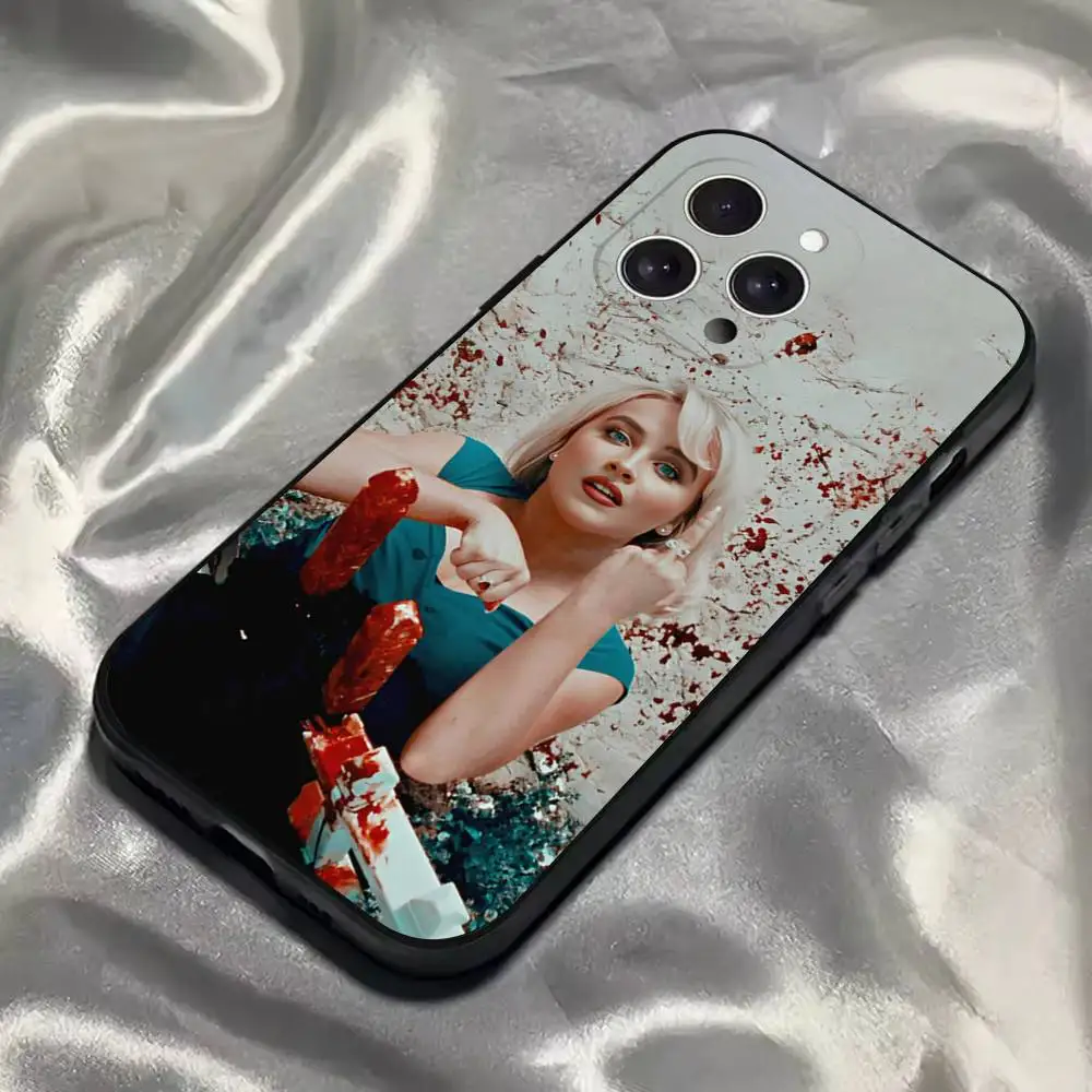 حافظة هاتف Sabrina Carpenter Short n Sweet لهاتف iPhone 16,15,14,13,12,11,Pro,Max,Plus,X,XS,SE4,E,Mini,Soft Black Case #2