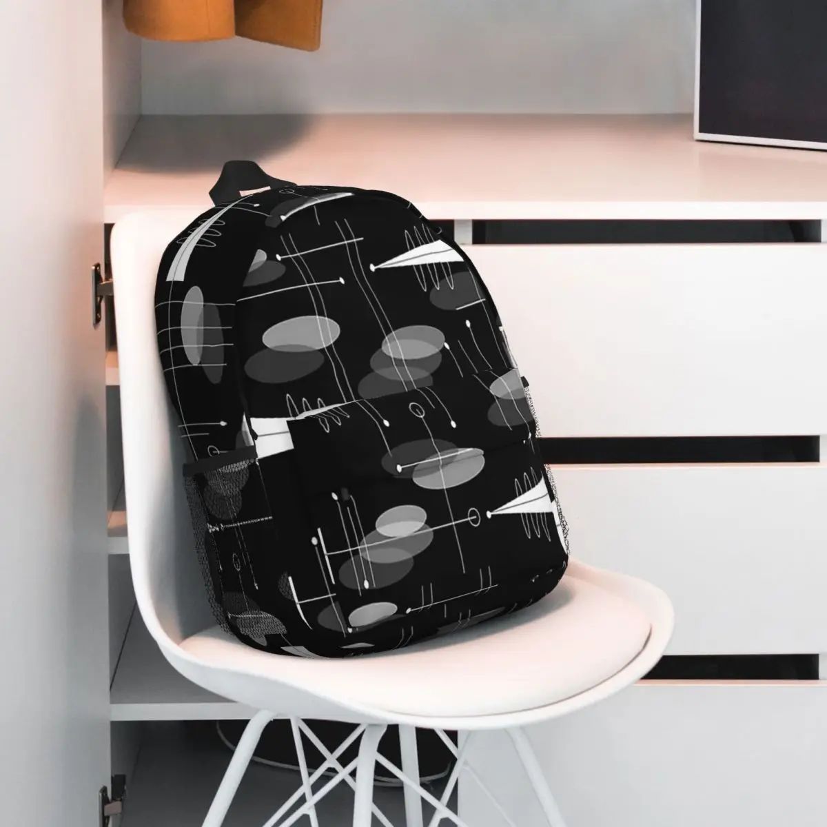 Mid-Century Atomic Space Age Backpack Hot Sale Daypack Large Capacity Boys Girls BookBag Shoulder Bags for Men Women School Bag