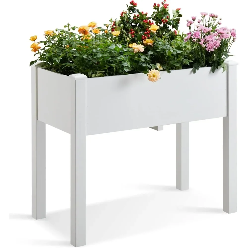 

Planter Box Raised Garden Bed with Legs, Better Than Cedar Polystyrene Outdoor Elevated Garden Bed with Tarp, Garden Box for Her