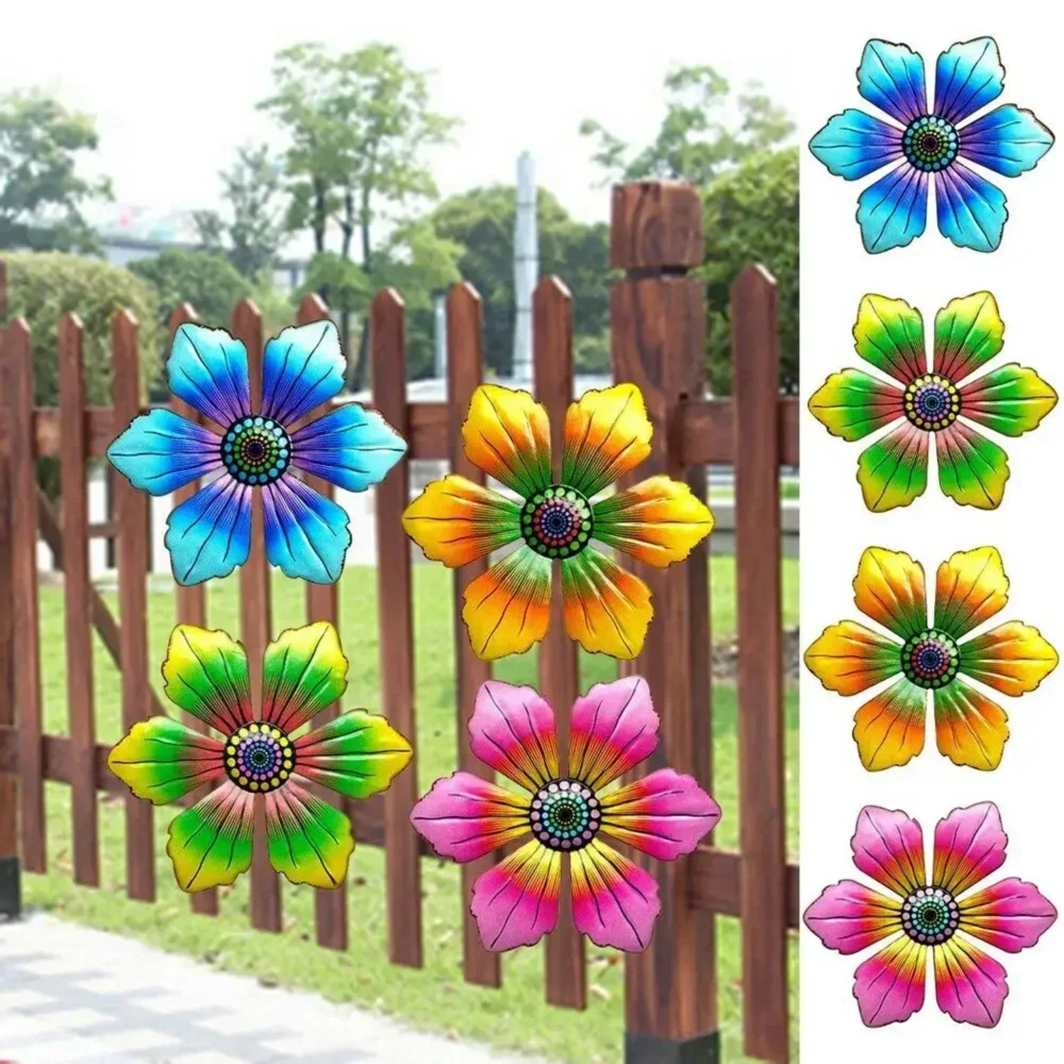 

Outdoor Metal Flower Wall Art Sculpture - Beautiful Hanging Ornament for Garden Yard - Unique Patio Decorations for 2023 Outdoor