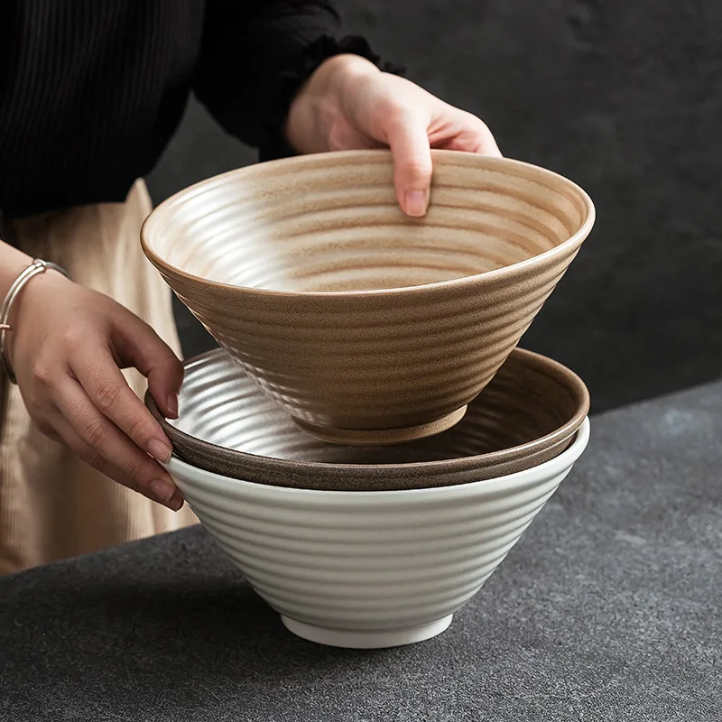 

2025 new tableware Japanese ramen bowl household exquisite creative retro hat bowl pasta ceramic bowl noodle soup