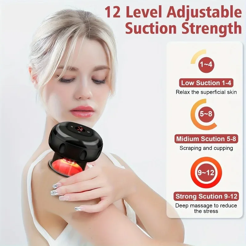 Household Vacuum Cupping Massager, Built-in Pressure Release Valve, Portable Tool for Shoulder, Back Relief