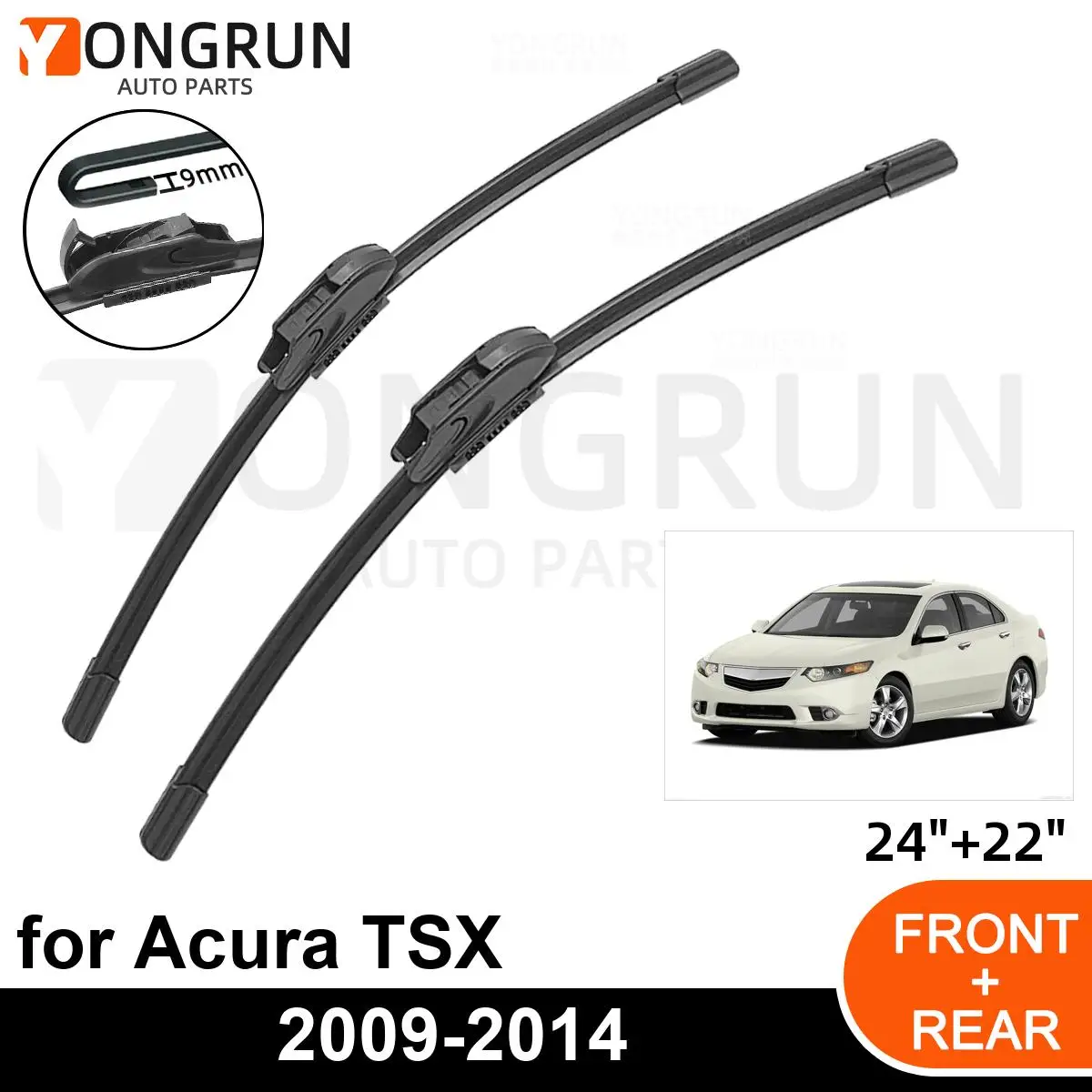 

Car Front Windshield Wipers For Acura TSX 2009-2014 Wiper Blade Rubber 24"+22" Car Windshield Windscreen Accessories