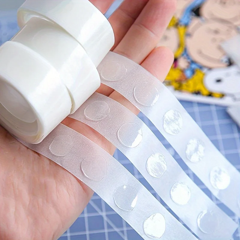 Invisible Craft Helper: 200pcs Transparent, Waterproof Double-Sided Adhesive Dots - Perfect for Scrapbooking & Plastic Surfaces