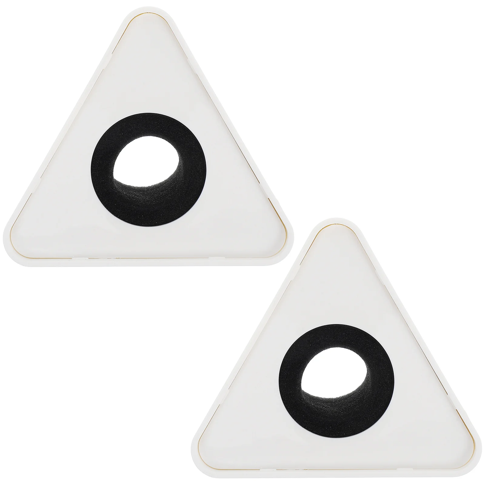 

2pcs Portable Abs Triangular Interview Mic Station Logo Flag For Professional Use Diy Pvc Engraved Multicolor Sticker Compatible