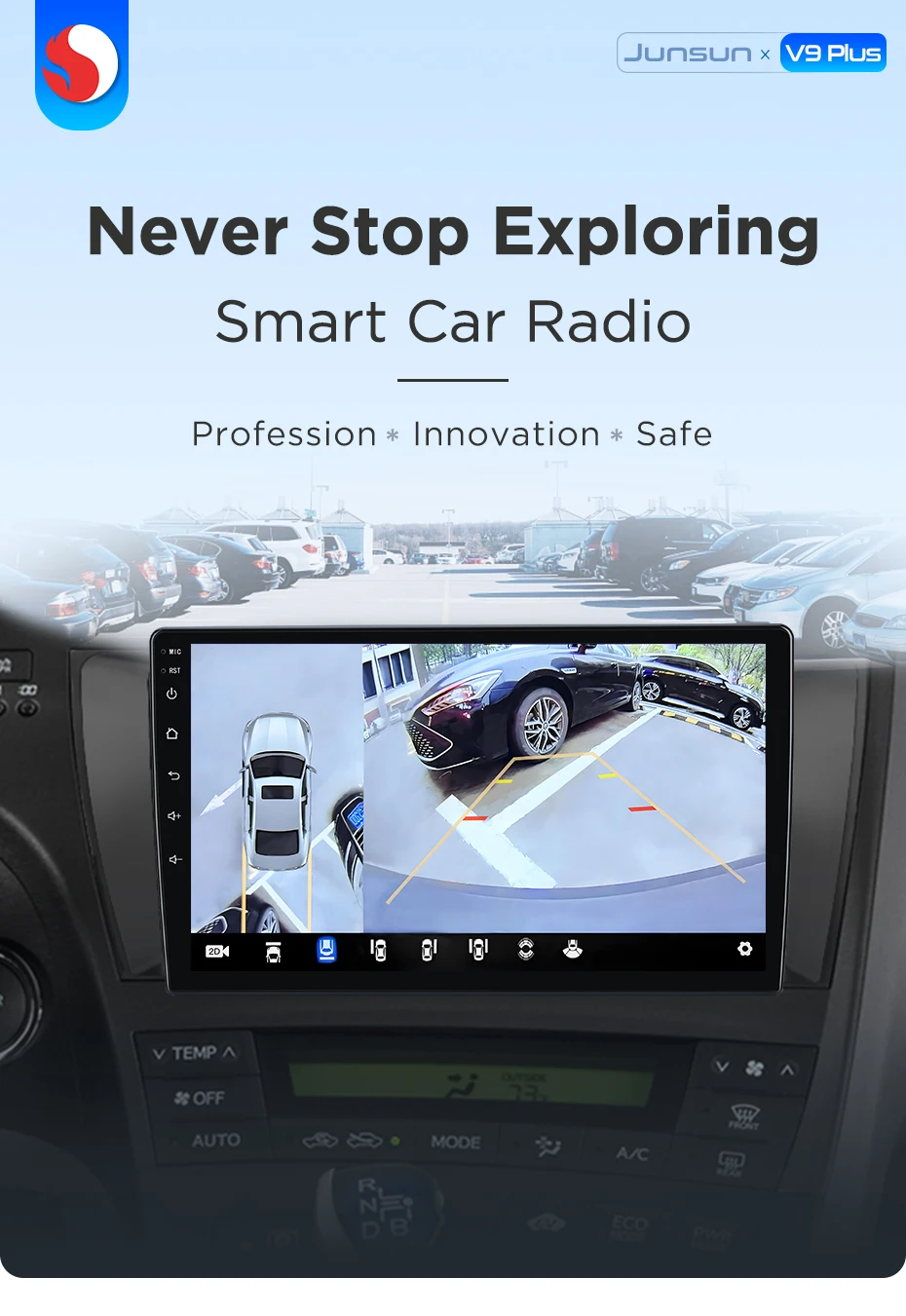 Junsun 8-Core 360 ° Kamera Auto Radio Für Toyota Prius 2009-2016 Drahtlose CarPlay Android Auto Stereo GPS Navi GPS 2din Kopf einheit – Detail 1