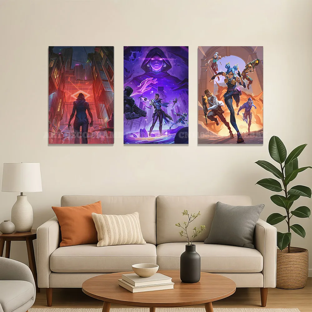 Valorant 프레임 장식 그림 핫 게임 애니메이션 캔버스 벽 예술 작품 인쇄 포스터 거실 홈 장식 벽화