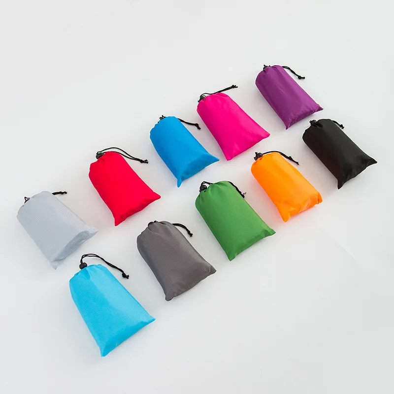 Solid Blue Outdoor Camping Waterproof Carpet Foldable Picnic Mat Moisture-Proof Pad Polyester Pocket Travel Camping Beach Mat