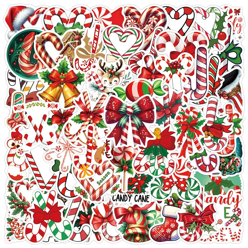 10/30/50 stücke Kawaii Weihnachten Zuckerstange Aufkleber Aufkleber Ästhetische Dekorative Schreibwaren Tagebuch Laptop Nette Dekoration Aufkleber Spielzeug
