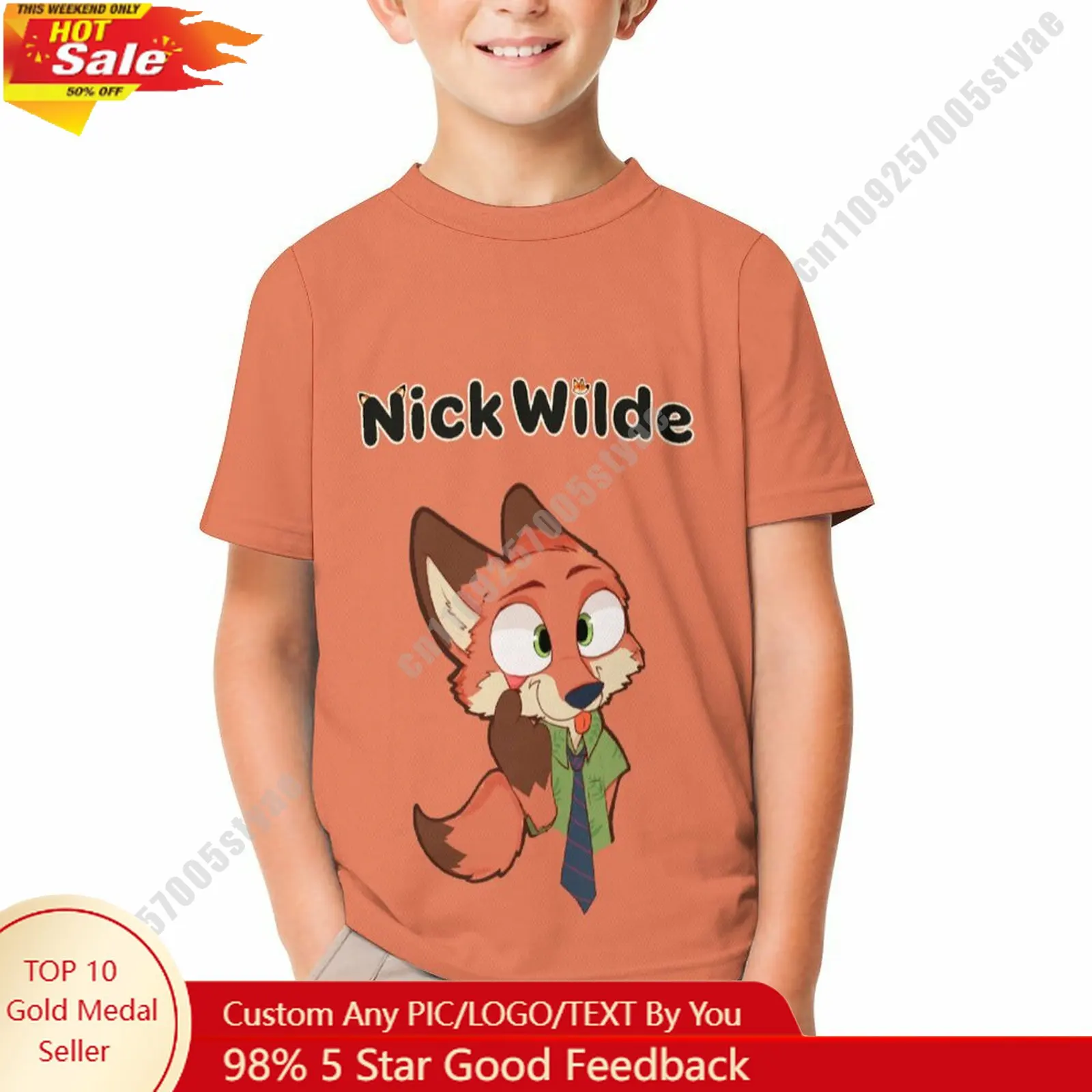 

Nick Wilde T Shirt Disney Boy Girl Custom Short Sleeve Print Fashionable Cute Casual Cotton TShirt Crew Neck Children Tee