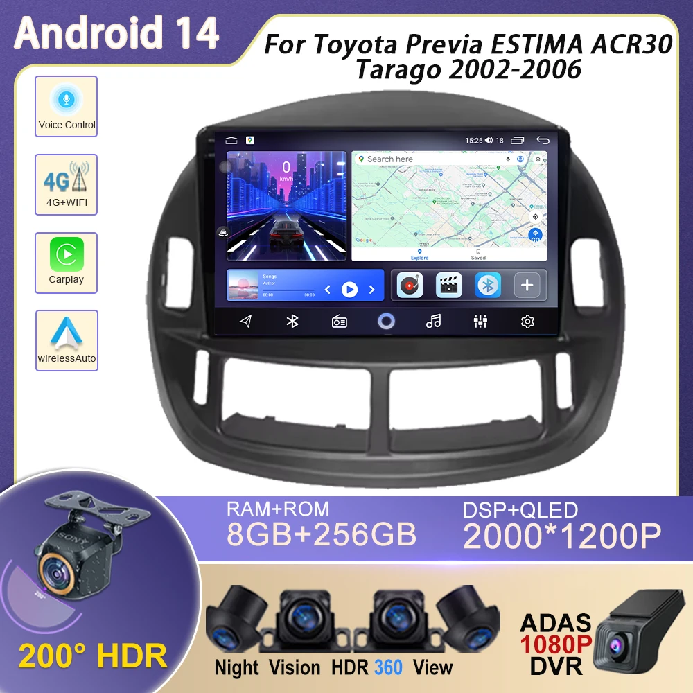 

For Toyota Previa ESTIMA ACR30 Tarago 2002-2006 Android Car Stereo Radio Multimedia Player DVD 4G WIFI GPS touch screen wireless
