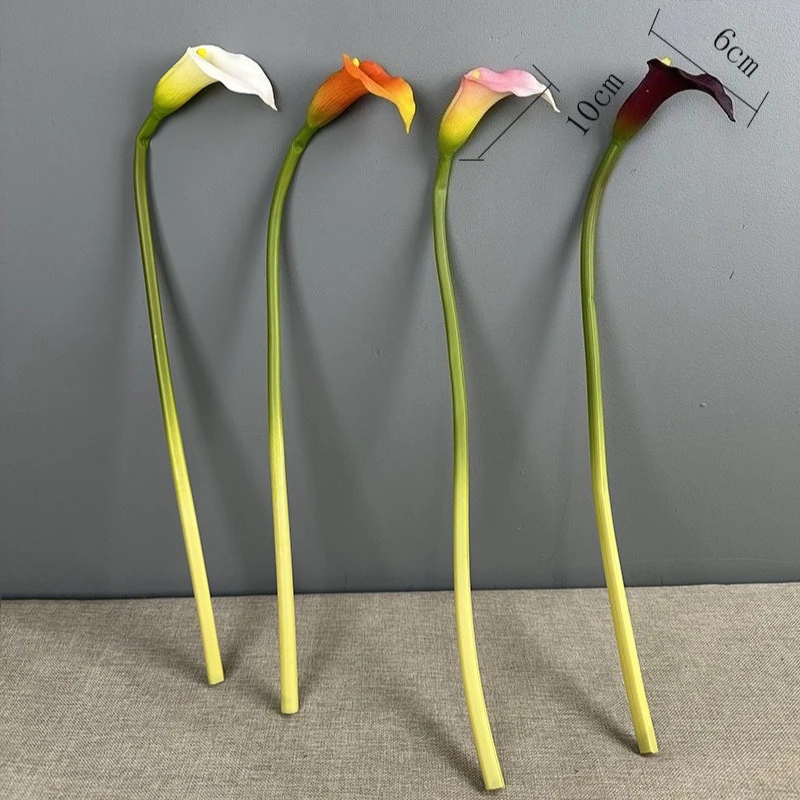 5/6 Stück Künstliche Blumen PU Kleine Seetaro Realistische Callas Lilie Hotel Dekoration Kunstblume Simulation Roter Calla-Zweig – Detail 1